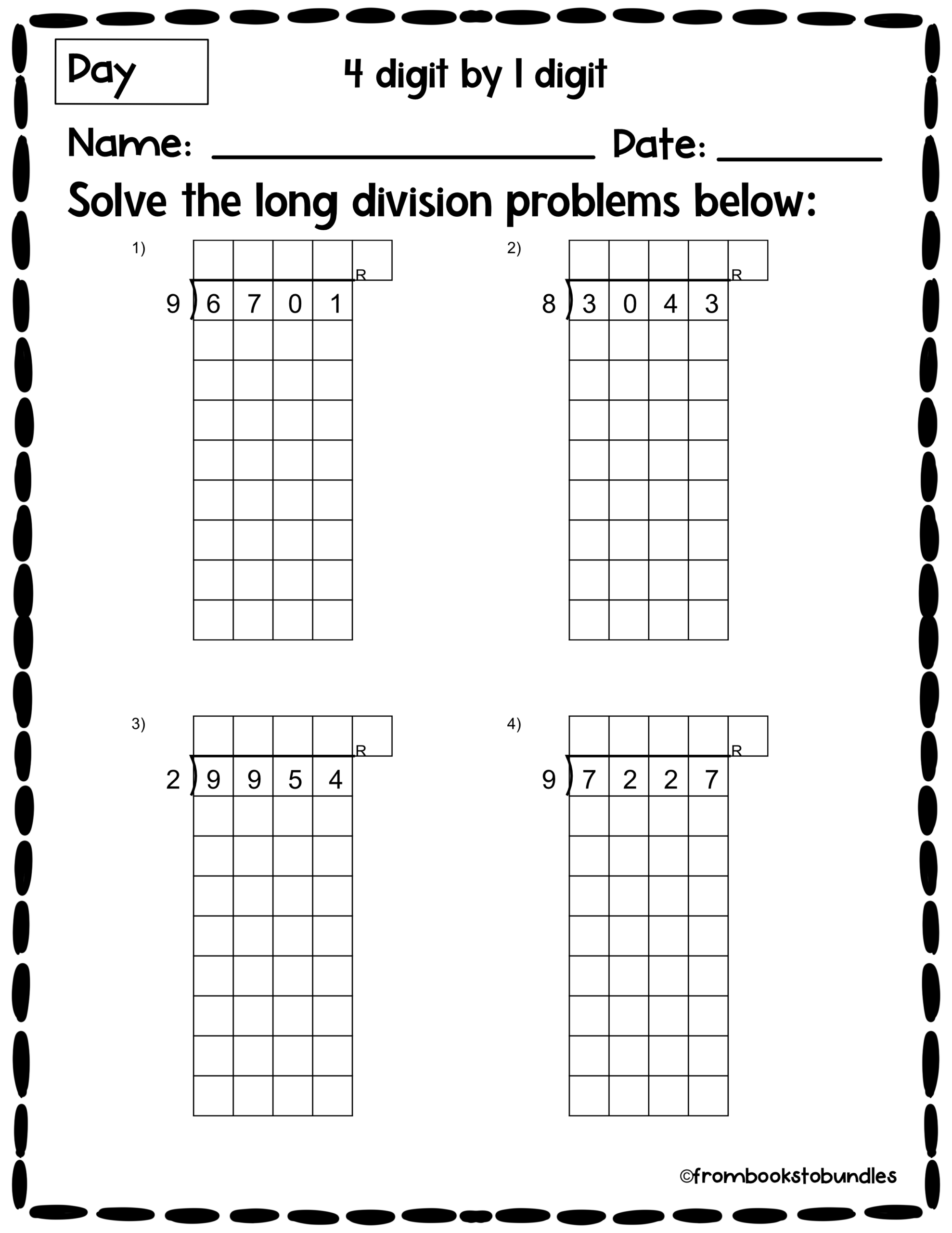 4.NBT.B.6|Learning Long Division Practice Worksheets for Grades 4-5 ...