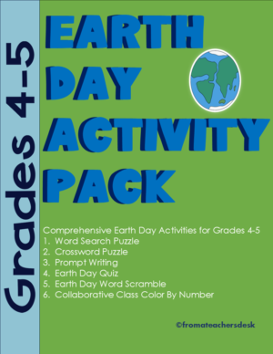 earth day april word search crossword puzzle with quiz and color by number