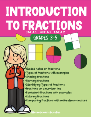 From Books to Bundles Fraction Worksheets for Beginners in Grades 3–5 cover