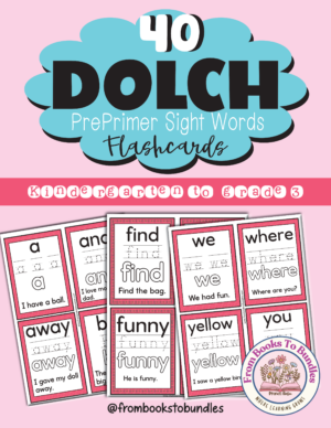 40 dolch pre primer sight words worksheets and flashcards
