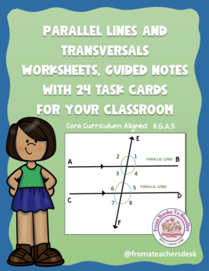 parallel lines cut by a transversal worksheets & task cards