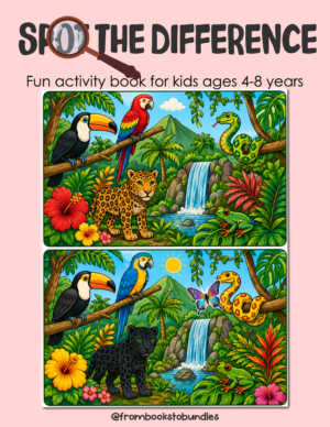 spot the difference activity and coloring book cover image